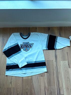 Vintage CCM Los Angeles Kings Hockey Jersey Adult XXL White NHL Blank Sewn Logo